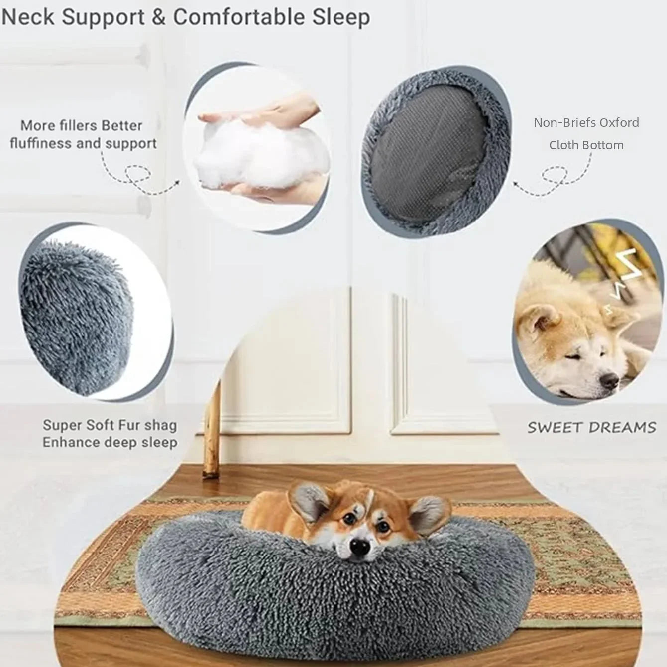 Calming Plush Pet Bed